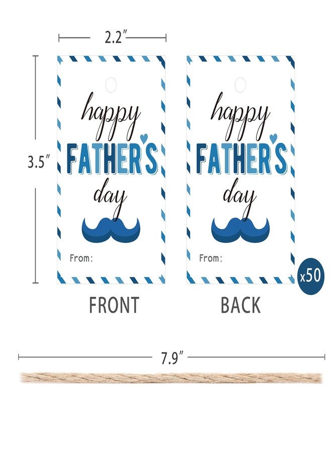 Aukolass 50PCS Father’s Day Gift Tags, Happy Fathers Day to The Best Dad Tags for Gift Packaging and Birthday Celebrations (White) - Image 2
